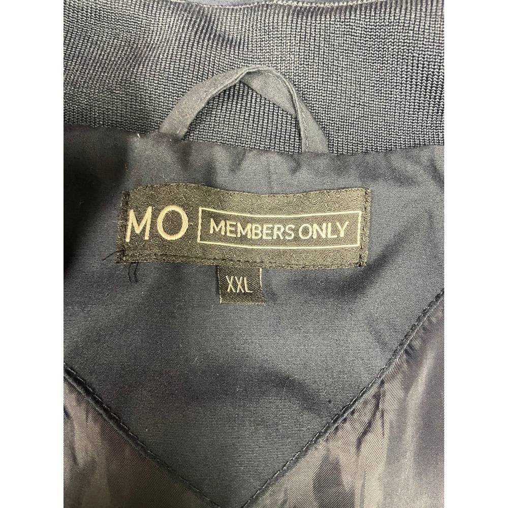 Members Only Mens Navy Blue Iconic Racer Bomber Jacket Full Zip Classic Chic XXL - Picture 11 of 13